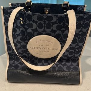 Coach Jacquard Dempsey Tote- Denim